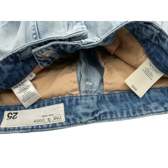 Rag & Bone Featherweight High Rise Wide Leg Blue Arianna Denim Jeans Size 25 - Picture 4 of 4